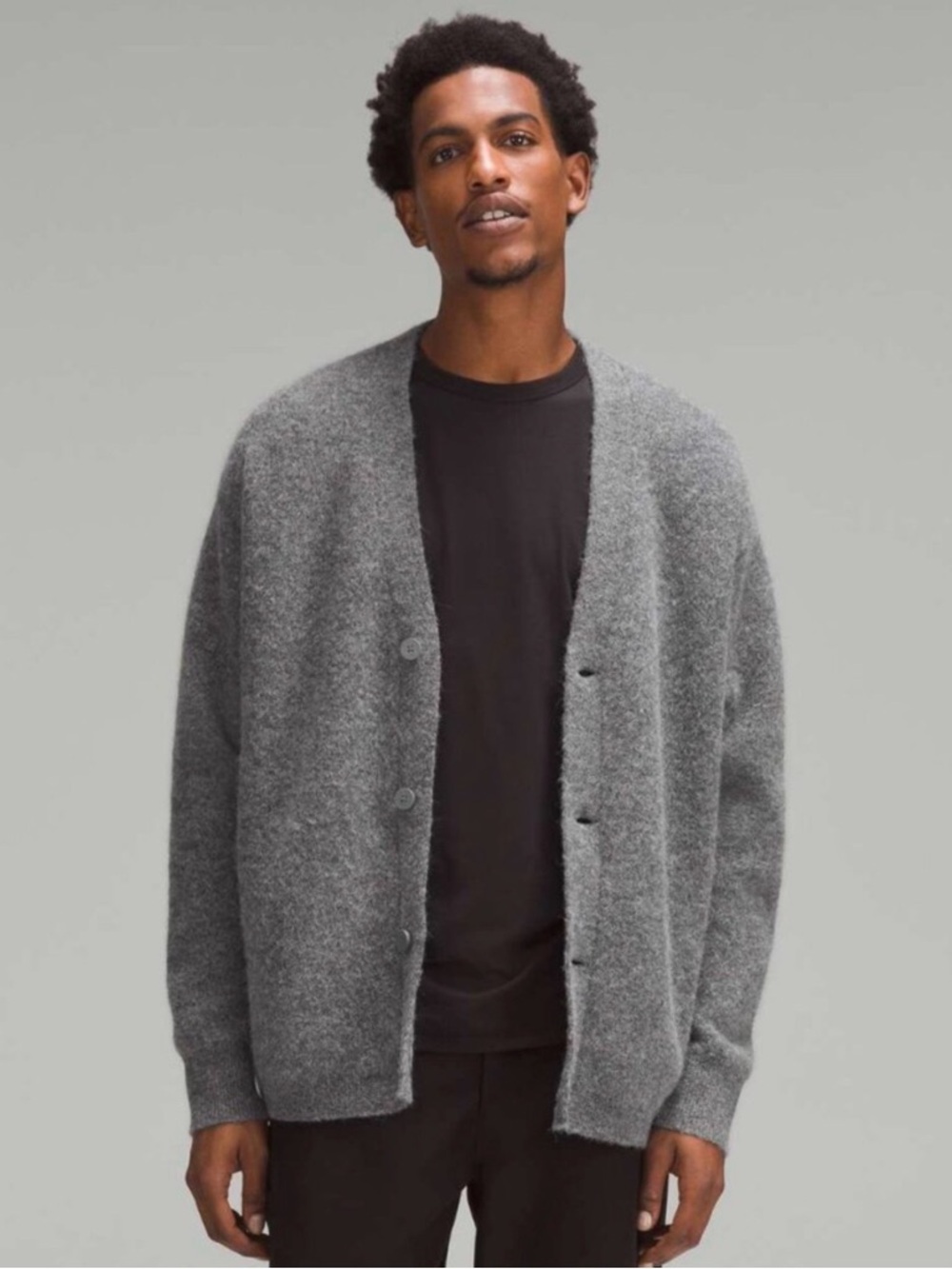 Lululemon Mens Asphalt Gray Alpaca Cardigan- Medium NWOT